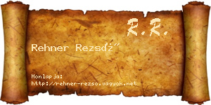 Rehner Rezső névjegykártya